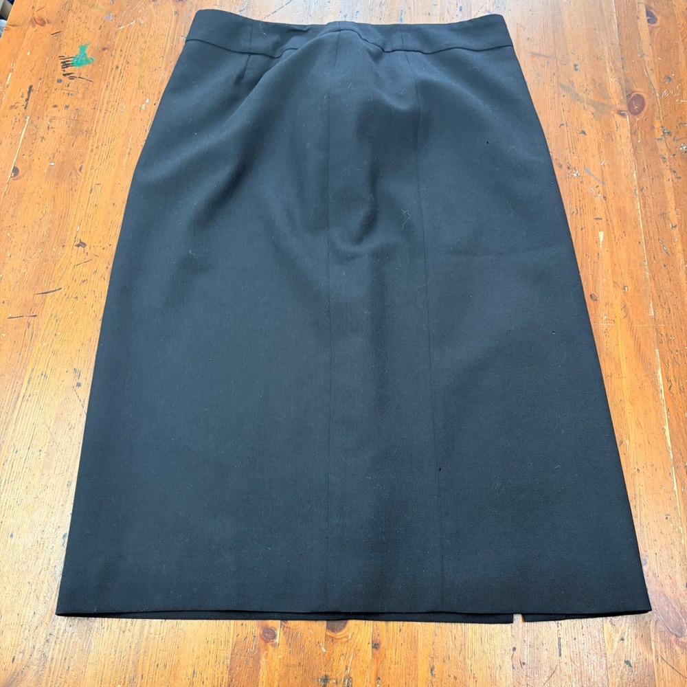Pendleton Black Wool Pencil Skirt Midi Made in USA Women Size 12 *small holes